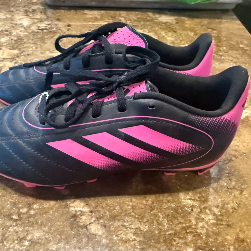 adidas Kids Soccer Cleats - Black and Pink